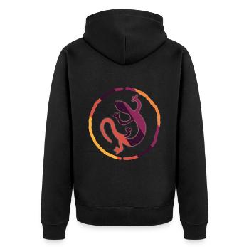 Afrika Liebhaber Tradition Reise Safari - Unisex Premium Bio Zip Hoodie - Schwarz - Hinten - Nico (187cm)