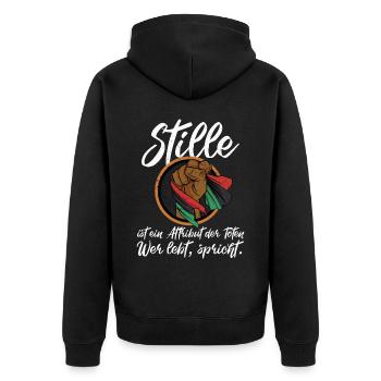 Afrika Gleichheit Freiheit Menschenrechte - Unisex Premium Bio Zip Hoodie - Schwarz - Hinten - Nico (187cm)
