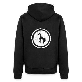 Afrika Liebhaber Tradition Reise Safari - Unisex Premium Bio Zip Hoodie - Schwarz - Hinten - Nico (187cm)