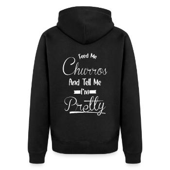 Dis-moi, je suis jolie - Food Churros - Veste à capuche bio Premium Unisexe - noir - Dos - Nico (187cm)