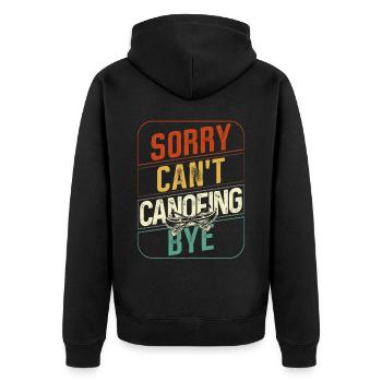 Canoe Canoeing Retro Vintage Sorry - Unisex Premium Bio Zip Hoodie - Schwarz - Hinten - Nico (187cm)