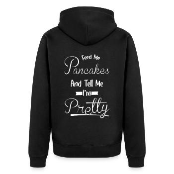 Dis-moi, je suis jolie - Crêpe alimentaire - Veste à capuche bio Premium Unisexe - noir - Dos - Nico (187cm)