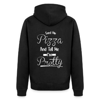 Dis-moi, je suis jolie - Food Pizza - Veste à capuche bio Premium Unisexe - noir - Dos - Nico (187cm)