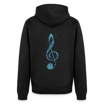 Music bowl singer musician conductor - Unisex Premium Organic Zip Hoodie - black - Back - Nico (187cm)