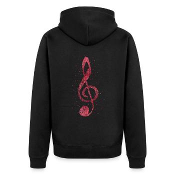 Orchestra Choir Musicians Sheet Music Key - Unisex Premium Organic Zip Hoodie - black - Back - Nico (187cm)