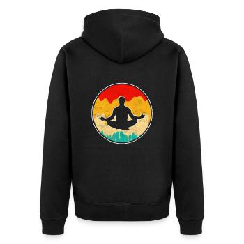 Yoga Méditation Rétro - Veste à capuche bio Premium Unisexe - noir - Dos - Nico (187cm)