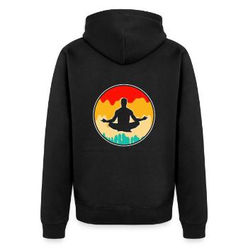 Yoga Méditation Rétro - Veste à capuche bio Premium Unisexe - noir - Dos - Nico (187cm)