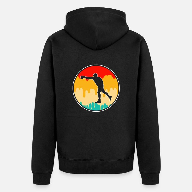 Boxen Retro Logo - Unisex Premium Bio Zip Hoodie - Schwarz