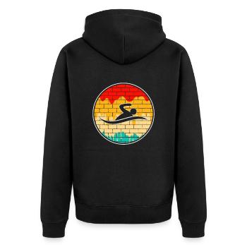 Natation Rétro - Veste à capuche bio Premium Unisexe - noir - Dos - Nico (187cm)