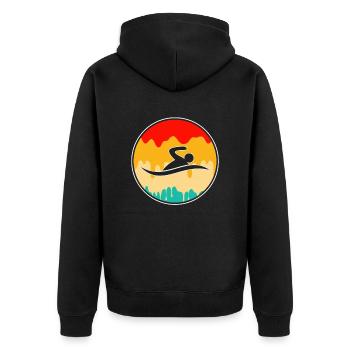 Natation Rétro - Veste à capuche bio Premium Unisexe - noir - Dos - Nico (187cm)
