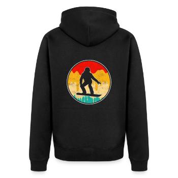 Snowboard rétro - Veste à capuche bio Premium Unisexe - noir - Dos - Nico (187cm)