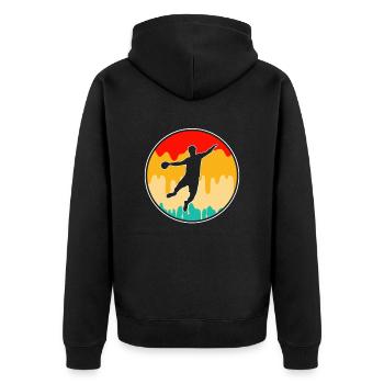 Handball Rétro - Veste à capuche bio Premium Unisexe - noir - Dos - Nico (187cm)