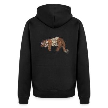 Frettchen Fischoffer Liebhaber Otter - Unisex Premium Bio Zip Hoodie - Schwarz - Hinten - Nico (187cm)