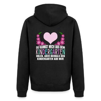 Kindergarten Witz Erzieherin Erzieher - Unisex Premium Bio Zip Hoodie - Schwarz - Hinten - Nico (187cm)