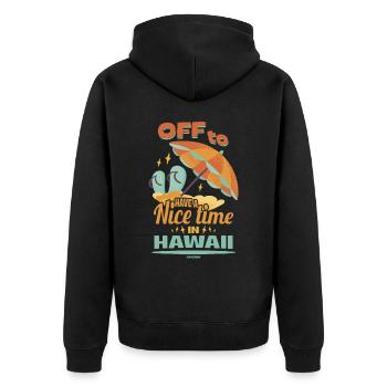 Hawaii Urlaub Aloha Sommer Hawaiian Geschenk - Unisex Premium Bio Zip Hoodie - Schwarz - Hinten - Nico (187cm)