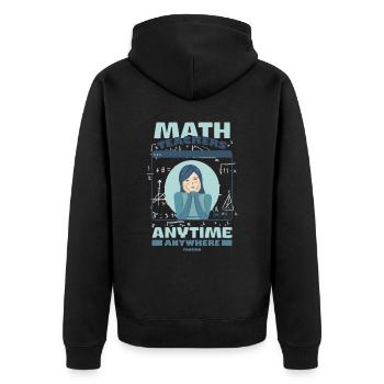 Mathematics - Unisex Premium Organic Zip Hoodie - black - Back - Nico (187cm)