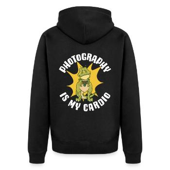 Photography Is My Cardio Photography Gift - Unisex Premium Organic Zip Hoodie - black - Back - Nico (187cm)