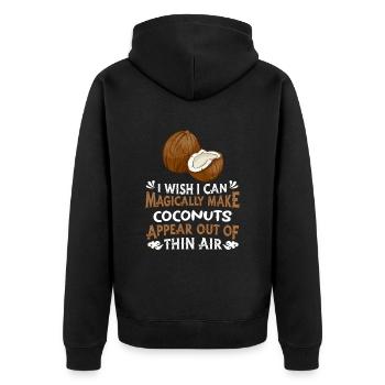 Kokosnuss Kokus Palme - Unisex Premium Bio Zip Hoodie - Schwarz - Hinten - Nico (187cm)