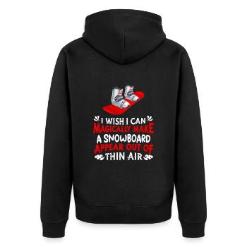 Snowboard Snowboarder Snowboarding - Unisex Premium Organic Zip Hoodie - black - Back - Nico (187cm)
