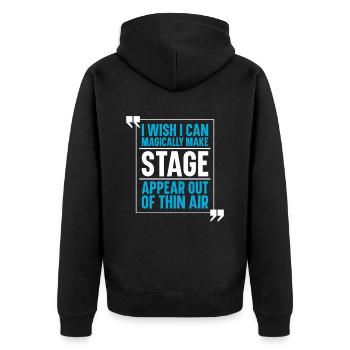 Theater - Unisex Premium Bio Zip Hoodie - Schwarz - Hinten - Nico (187cm)