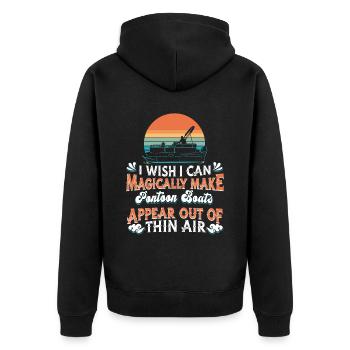 Pontoon boat - Unisex Premium Organic Zip Hoodie - black - Back - Nico (187cm)