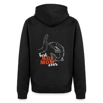 Kois Best Koi Mama ever Koi - Unisex Premium Organic Zip Hoodie - black - Back - Nico (187cm)