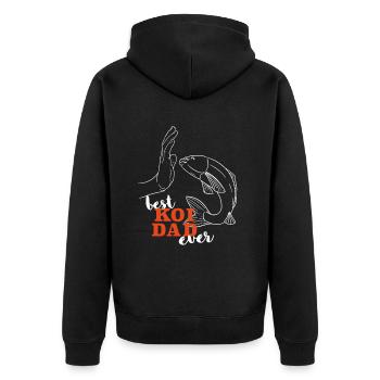 Kois Bester Koi Papa ever Koi - Unisex Premium Bio Zip Hoodie - Schwarz - Hinten - Nico (187cm)