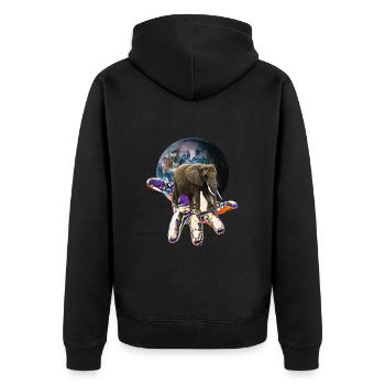 Éléphant - Veste à capuche bio Premium Unisexe - noir - Dos - Nico (187cm)