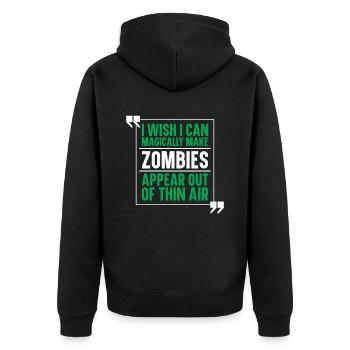 Zombie Monster Halloween - Unisex Premium Bio Zip Hoodie - Schwarz - Hinten - Nico (187cm)