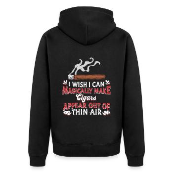 Zigarre - Unisex Premium Bio Zip Hoodie - Schwarz - Hinten - Nico (187cm)