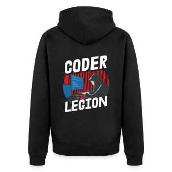 Programmer Coder Software Developer - Unisex Premium Organic Zip Hoodie - black - Back - Nico (187cm)