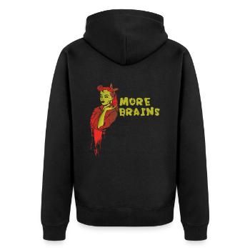 Redhead Girl More Brains Red Haired Ginger Irish - Unisex Premium Organic Zip Hoodie - black - Back - Nico (187cm)
