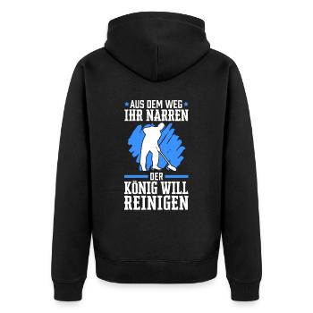 Gebäudereiniger aus dem Weg Fensterputzer - Unisex Premium Bio Zip Hoodie - Schwarz - Hinten - Nico (187cm)