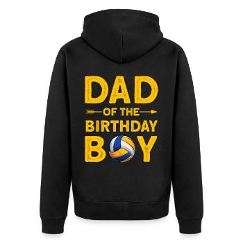 Dad Of The Birthday Boy - Unisex Premium Bio Zip Hoodie - Schwarz - Hinten - Nico (187cm)