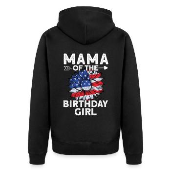 Maman de l’anniversaire - Veste à capuche bio Premium Unisexe - noir - Dos - Nico (187cm)