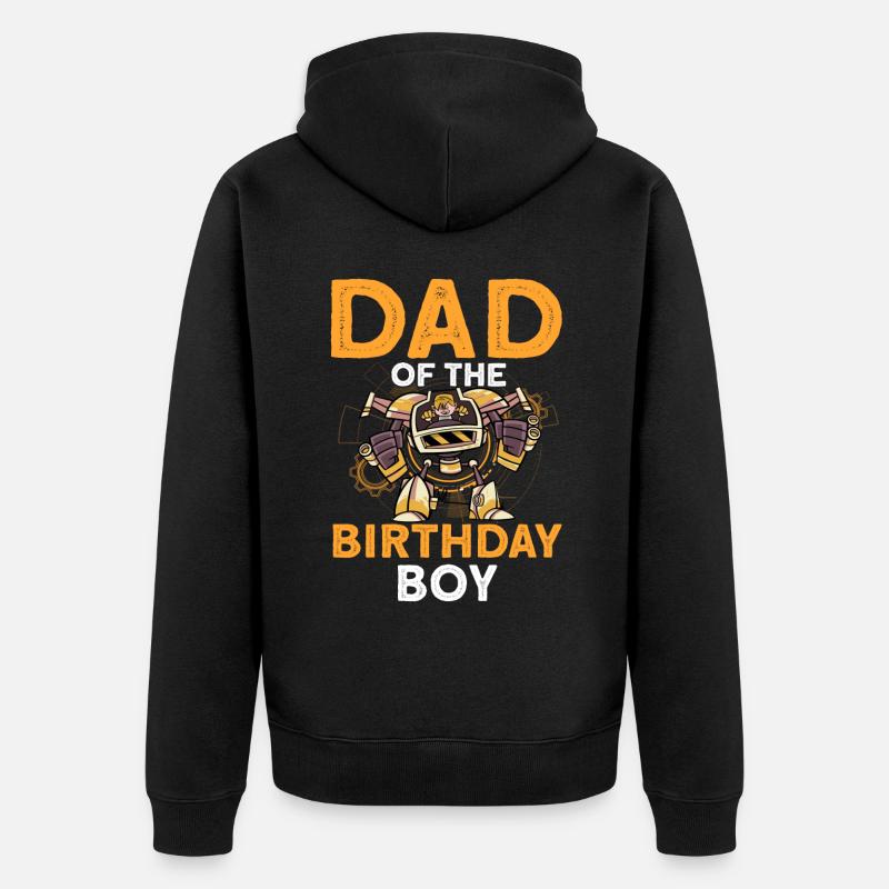 Papa du garçon d’anniversaire - Veste à capuche bio Premium Unisexe - noir