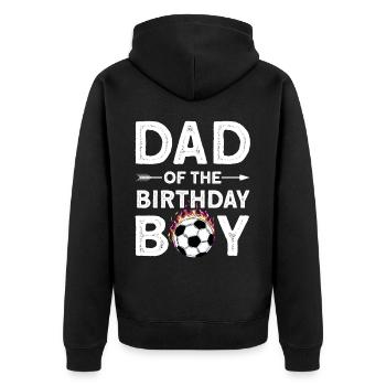 Dad Of The Birthday Boy - Unisex Premium Bio Zip Hoodie - Schwarz - Hinten - Nico (187cm)