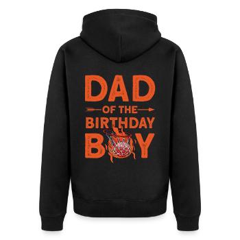 Dad Of The Birthday Boy - Unisex Premium Bio Zip Hoodie - Schwarz - Hinten - Nico (187cm)