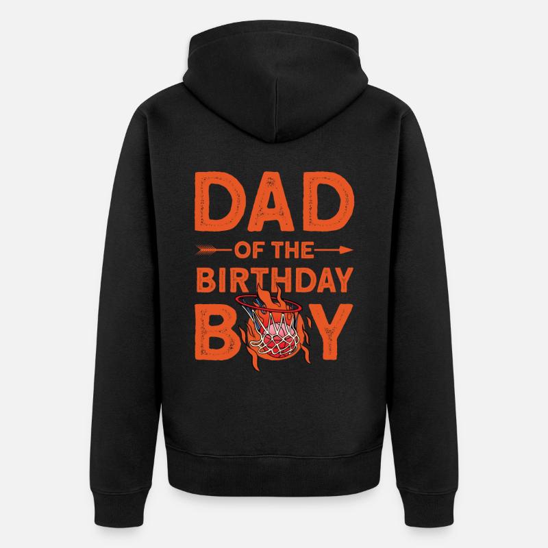 Papa du garçon d’anniversaire - Veste à capuche bio Premium Unisexe - noir