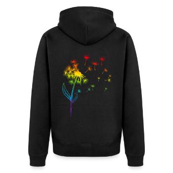 Dandelion Dandelion Rainbow Plant - Unisex Premium Organic Zip Hoodie - black - Back - Nico (187cm)