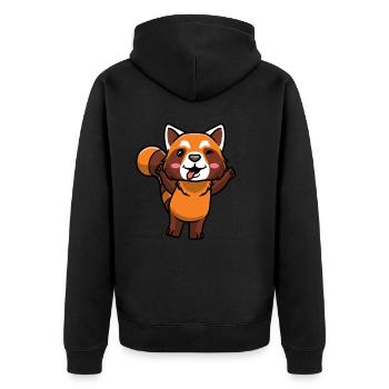 Panda roux Petit panda émoticône - Veste à capuche bio Premium Unisexe - noir - Dos - Nico (187cm)