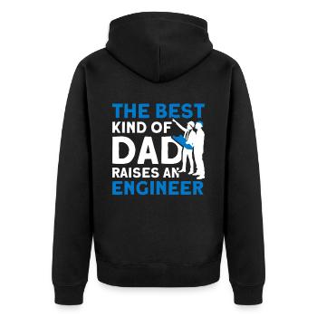 Beste Art Vater Ingenieur Vater Familie - Unisex Premium Bio Zip Hoodie - Schwarz - Hinten - Nico (187cm)