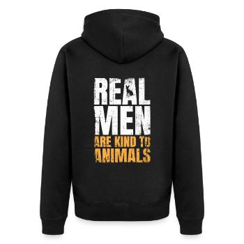 Hunderettungs Designs Für Tierrechtsaktivisten - Unisex Premium Bio Zip Hoodie - Schwarz - Hinten - Nico (187cm)