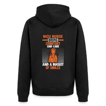 Pflegerin INFIRMIÈRE DE L’USIN USIN Krankenschwester - Veste à capuche bio Premium Unisexe - noir - Dos - Nico (187cm)