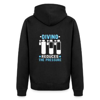 Sporttaucher Design Tauchlehrer Schnorcheln - Unisex Premium Bio Zip Hoodie - Schwarz - Hinten - Nico (187cm)