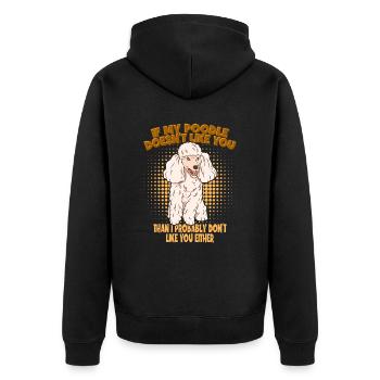 Dog Poodle Design for Dog Lovers - Unisex Premium Organic Zip Hoodie - black - Back - Nico (187cm)