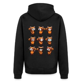 Panda roux Petit panda émoticône - Veste à capuche bio Premium Unisexe - noir - Dos - Nico (187cm)