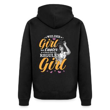 Conception de spruch de soudeur pour les métallurgistes - Veste à capuche bio Premium Unisexe - noir - Dos - Nico (187cm)