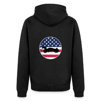 RC Buggy Racer Modellautos Hobby USA Flagge USA - Unisex Premium Bio Zip Hoodie - Schwarz - Hinten - Nico (187cm)