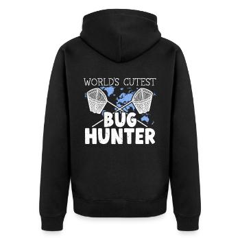 World's Cutest Bug Hunter Insect Catching Ladybug - Unisex Premium Organic Zip Hoodie - black - Back - Nico (187cm)